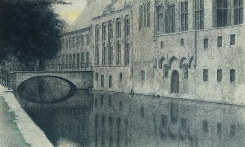 A Souvenir of Flanders (A Canal) 1904 (pencil &amp; pastel on paper)